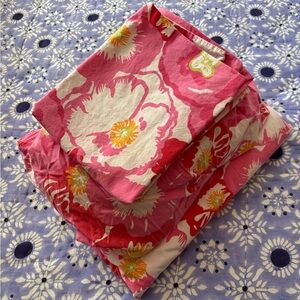 Lilly Pulitzer Garnet Hill Cherry Begonia King Sheet Set